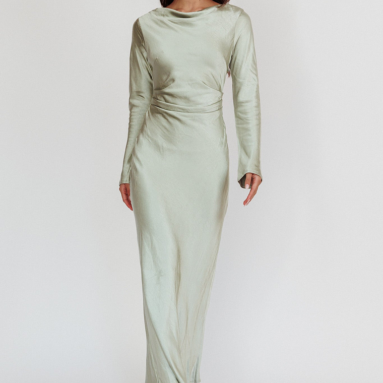 Loveland Cowl Back Midi Dress Sage 3