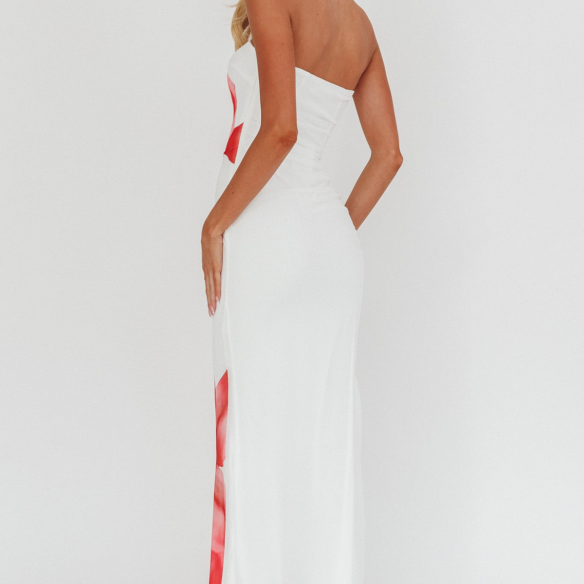 Truth Be Told Strapless Maxi Dress White 2