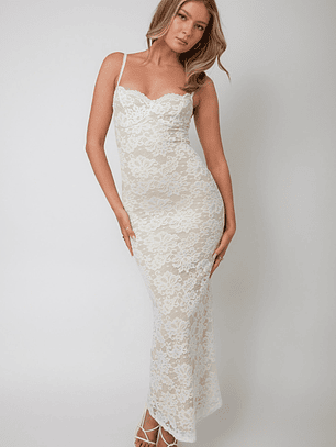 Must Be Love Lace Maxi Dress White