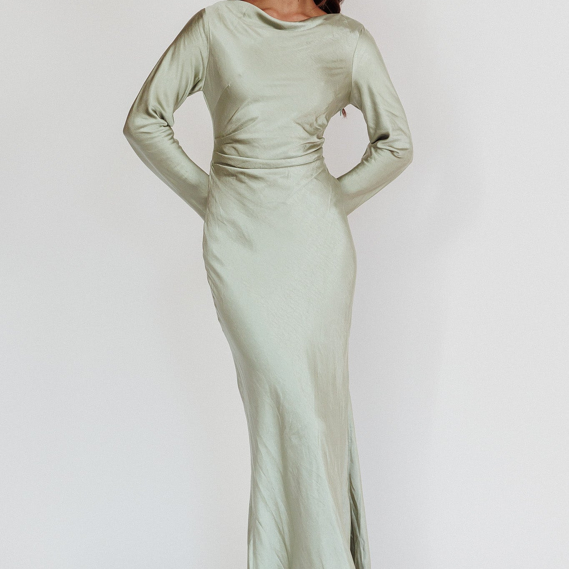 Loveland Cowl Back Midi Dress Sage 5