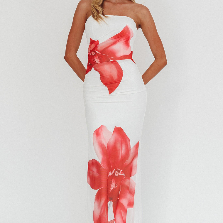 Truth Be Told Strapless Maxi Dress White 5