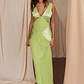 Soul Fire V-Neck Maxi Dress Lime - thumbnail 1