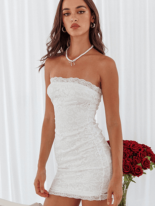 Must Be Love Lace Mini Dress White