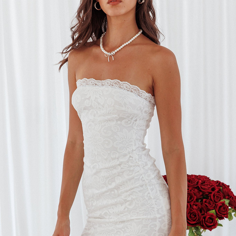 Must Be Love Lace Mini Dress White 1