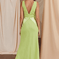 Soul Fire V-Neck Maxi Dress Lime - thumbnail 2