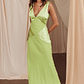 Soul Fire V-Neck Maxi Dress Lime - thumbnail 3