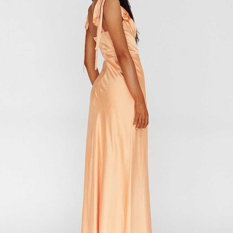 Pennelope Tied Shoulder Maxi Dress Orange 2