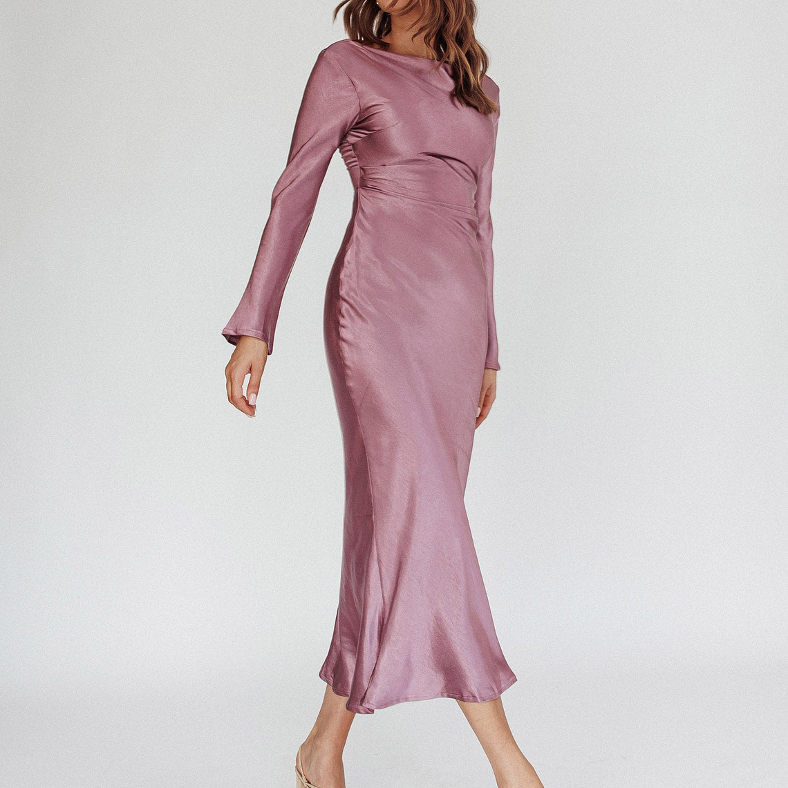 Loveland Cowl Back Midi Dress Grape 2