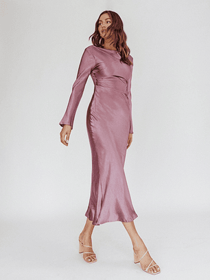 Loveland Cowl Back Midi Dress Grape