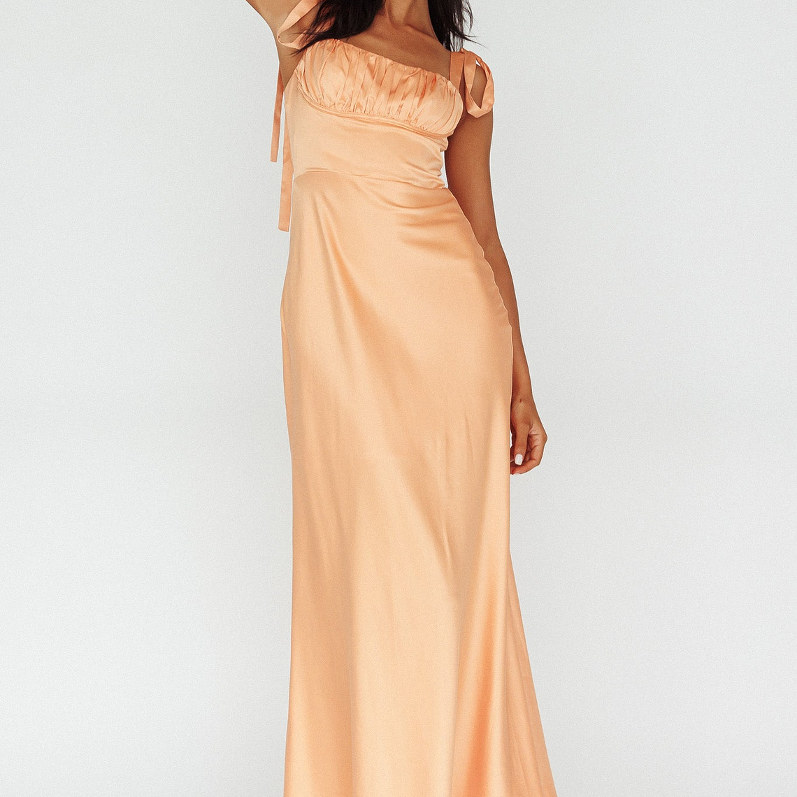 Pennelope Tied Shoulder Maxi Dress Orange 3