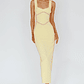 Shenae Piping Trim Maxi Dress Lemon - thumbnail 5
