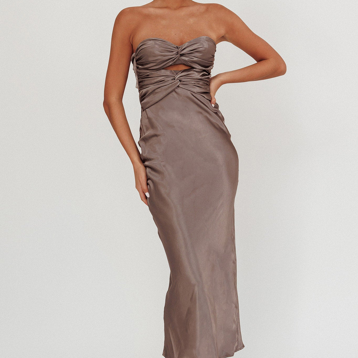 Good Impression Double Twist Midi Dress Charcoal 5