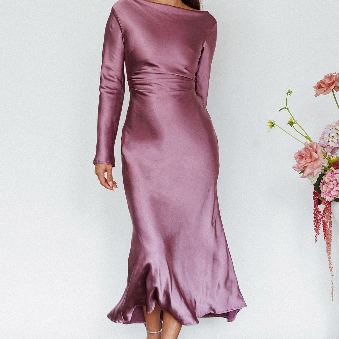 Loveland Cowl Back Midi Dress Grape 4