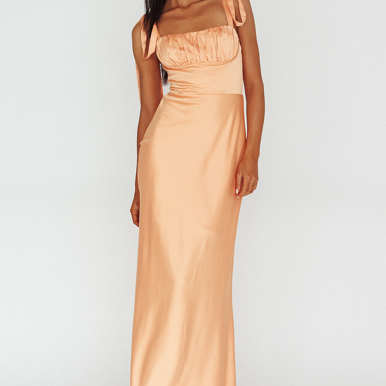 Pennelope Tied Shoulder Maxi Dress Orange 5