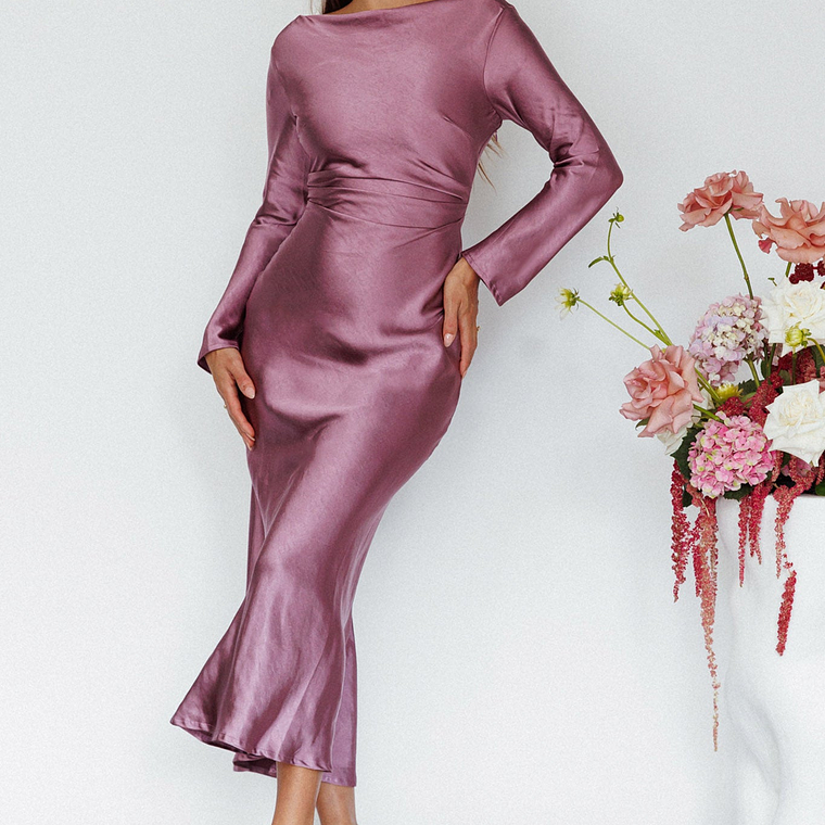 Loveland Cowl Back Midi Dress Grape 5