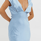 Lucinda V-Neck Twist Back Midi Dress Blue - thumbnail 4