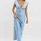 Lucinda V-Neck Twist Back Midi Dress Blue - thumbnail 5