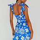 Mykonos Morning Tied Shoulder Mini Dress Floral Ocean - thumbnail 2
