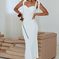 Rose Garden Tied Shoulder Maxi Dress White - thumbnail 1