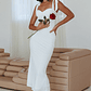 Rose Garden Tied Shoulder Maxi Dress White - thumbnail 5