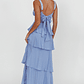 Provence Bloom Tiered Ruffle Maxi Dress Blue - thumbnail 2