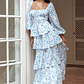 Provence Bloom Long Sleeve Maxi Dress Floral Blue - thumbnail 5