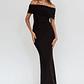 Aqaba Off-Shoulder Mesh Maxi Dress Black - thumbnail 1