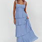 Provence Bloom Tiered Ruffle Maxi Dress Blue - thumbnail 5