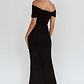Aqaba Off-Shoulder Mesh Maxi Dress Black - thumbnail 2
