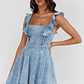 Nola Ruffle Strap Mini Dress Light Denim - thumbnail 1