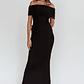 Aqaba Off-Shoulder Mesh Maxi Dress Black - thumbnail 3