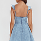 Nola Ruffle Strap Mini Dress Light Denim - thumbnail 2