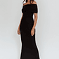 Aqaba Off-Shoulder Mesh Maxi Dress Black - thumbnail 5