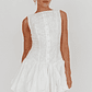 Opulent Sleeveless Bubble Hem Mini Dress Embroidered White - thumbnail 1