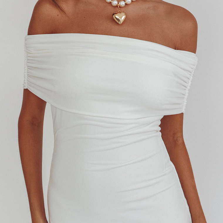 Cruising Sunset Off Shoulder Dress Off White 5