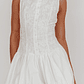 Opulent Sleeveless Bubble Hem Mini Dress Embroidered White - thumbnail 3
