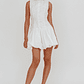 Opulent Sleeveless Bubble Hem Mini Dress Embroidered White - thumbnail 4