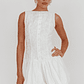 Opulent Sleeveless Bubble Hem Mini Dress Embroidered White - thumbnail 5