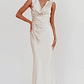Chills Cowl Neck Satin Maxi Dress Champagne - thumbnail 1