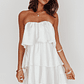 Behati Tiered Layer Strapless Dress White - thumbnail 1