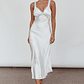 Nyah Lace Trim Midi Dress Off White - thumbnail 1