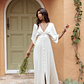 Paradise Found V-Neck Button Maxi Dress Natural - thumbnail 2