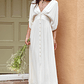 Paradise Found V-Neck Button Maxi Dress Natural - thumbnail 4
