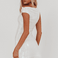 Country Club Cowl Neck Mini Dress Sequin White - thumbnail 2