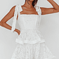 Neriah Tied Shoulder Tiered Lace Mini Dress White - thumbnail 1