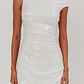 Country Club Cowl Neck Mini Dress Sequin White - thumbnail 4