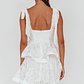 Neriah Tied Shoulder Tiered Lace Mini Dress White - thumbnail 2