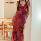 Second Chances Ruffle Trim Maxi Dress Flowers Dark Rose - thumbnail 3