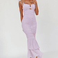 Nadia Ruched Fishtail Maxi Dress Lilac - thumbnail 1