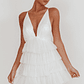 Auguste Tiered Ruffle Tulle Mini Dress White - thumbnail 5